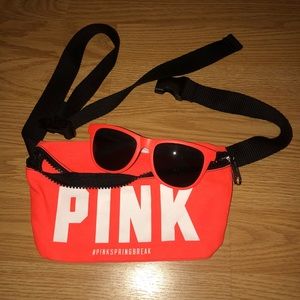 PINK SPRING BREAK SUNGLASSES AND FANNY PACK. NWT